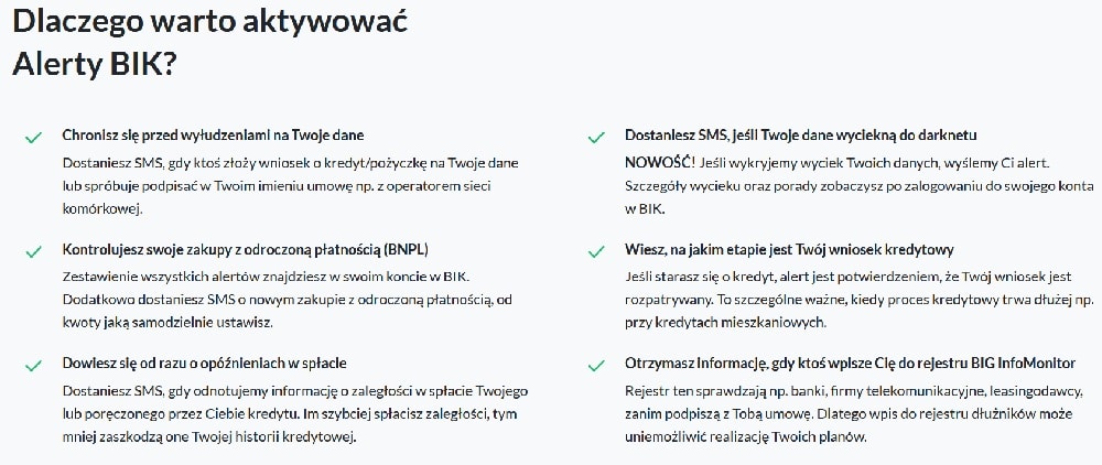 Alerty BIK - informacja co dają (tekstowa)
