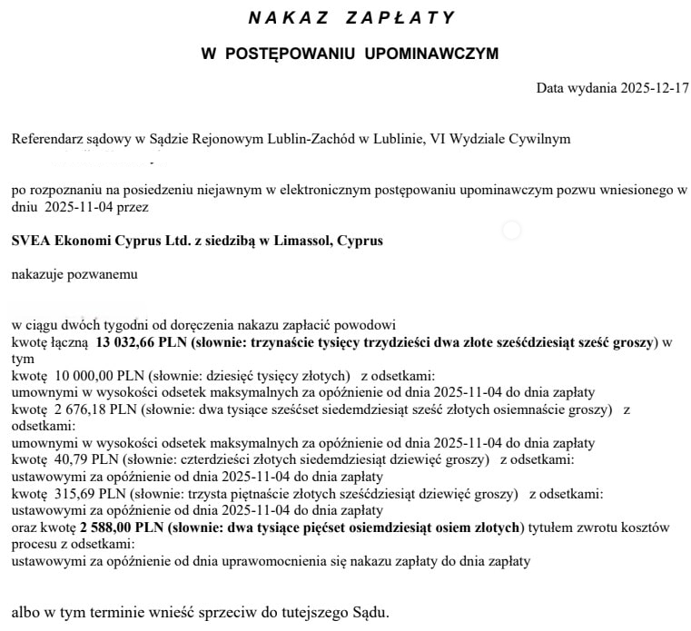 nakaz zaplaty epu esad | Na środku kartki piszesz: SPRZECIW OD NAKAZU ZAPŁATY.
