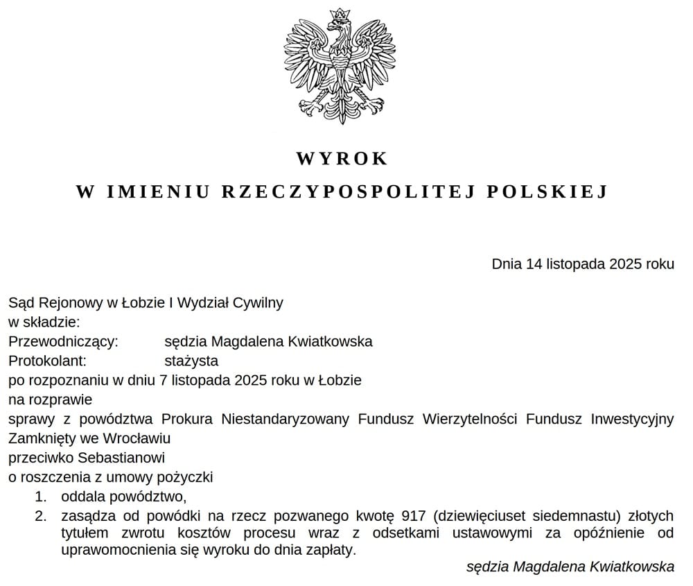 sprawa w sadzie avafin wygrana | W lutym 2024 roku Lendon.pl przeszedł rebranding na Avafin. Nowa nazwa, nowe logo, nowa strona. Ale stary, sprawdzony mechanizm: szybka pożyczka na 30 dni, refinansowanie, a gdy przestaniesz płacić – zaczynają się schody. Tylko że te schody nie prowadzą tam, gdzie Ci mówią.